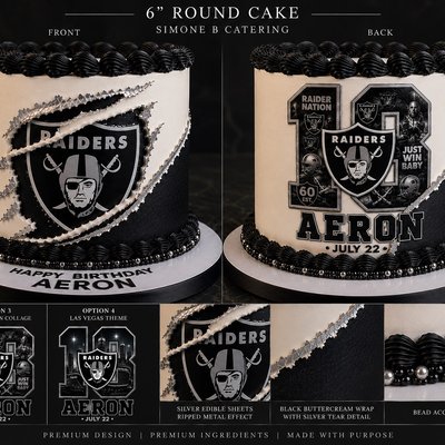CUSTOM DESIGNED RAIDERS 18th BIRTHDAY cake 