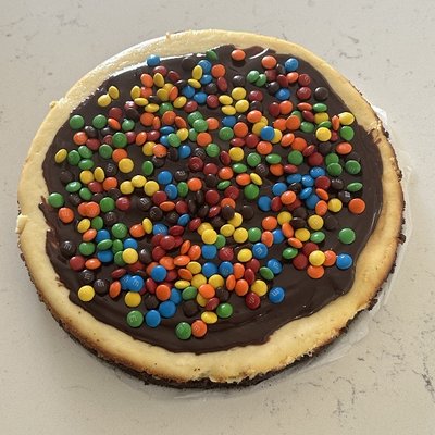Cheesecake W/ Chocolate Ganache And Mini M&Ms