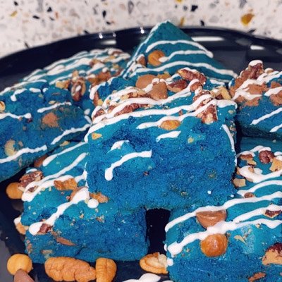 Cookie Monster Blue Velvet Brownies