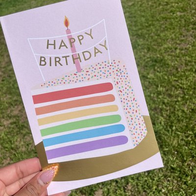 Rainbow Cake Happy Birthday