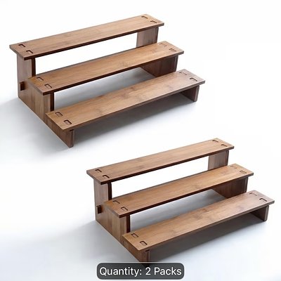 Brown Wooden Cupcake Stand (set of 2)