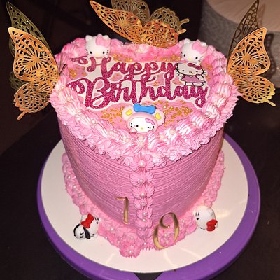 3 Layer 6 Inch Heart Shaped Choc/Vanilla Flavor Plus Decorations 