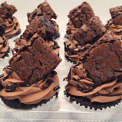 Death by Chocolate Brownie Cupcakes- Standard Size