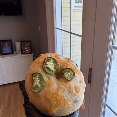6 Jalapeno Cheddar Sourdough Bagel 