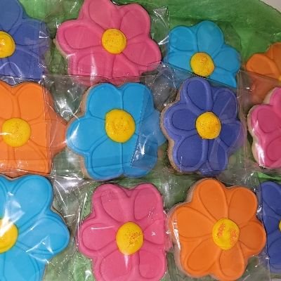 Royal Icing Spring Flower Sugar Cookies 