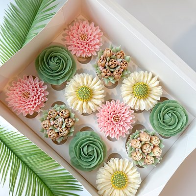 Flower Cupcakes - Set Of 12