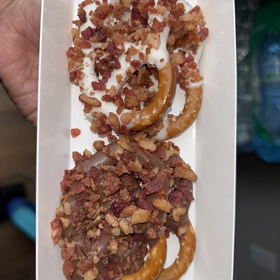 Chocolate Covered bacon pretzels 