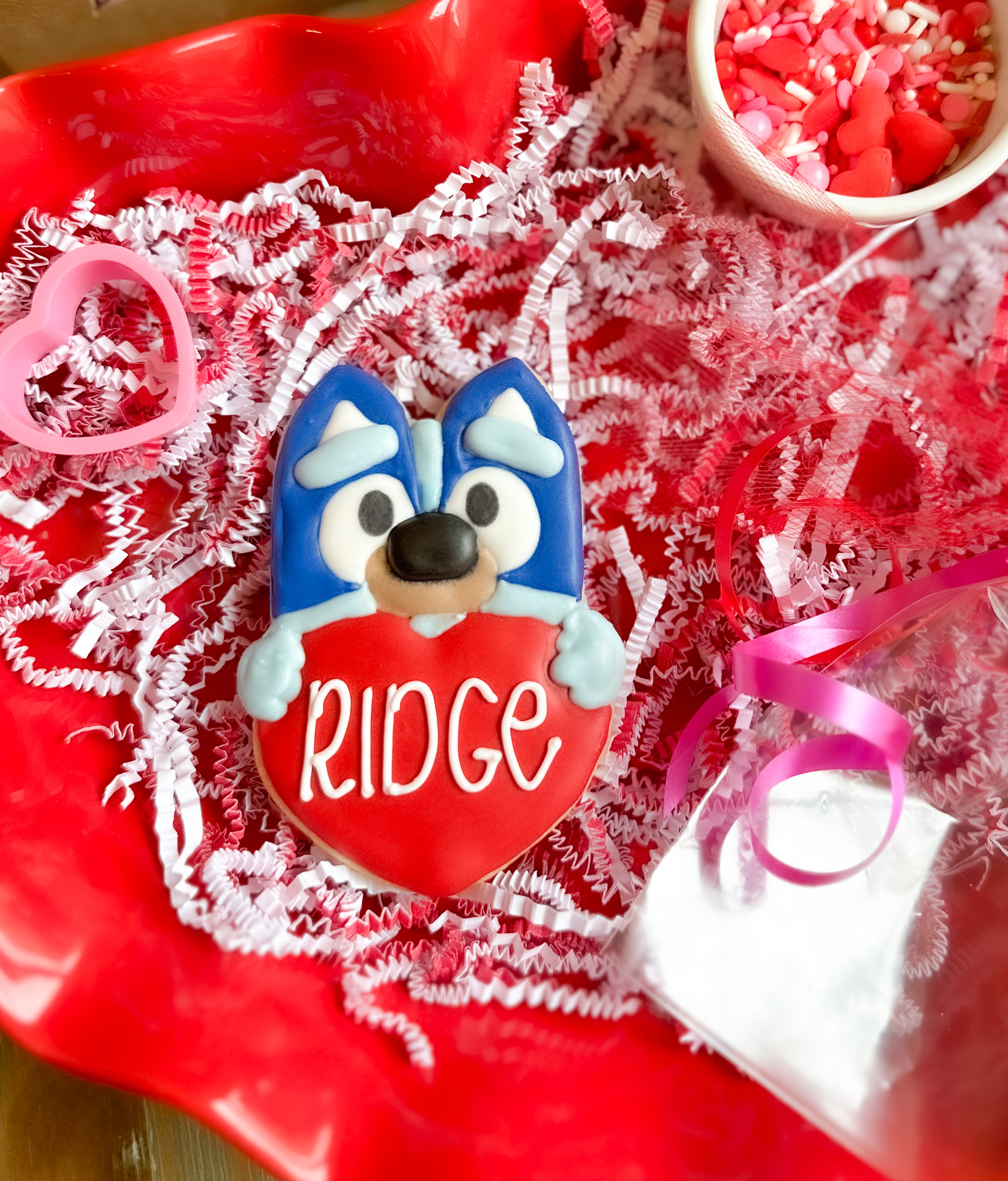 “Blue Pup” Single Personalzed Cookie