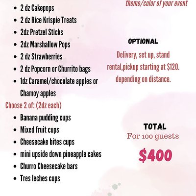Wedding and Quinceañera Dessert table