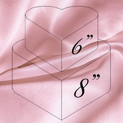 6” & 8” Heart Cakes (3 Layers Each Tier) Up To 28 Servings 