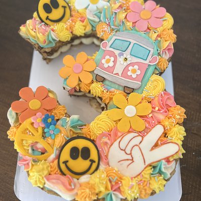 Large 1/2 Sheet Cookie Cake Cut Into A Number 