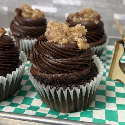 German Chocolate Jumbo Cupcakes