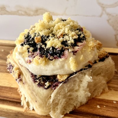 Blueberry Cornbread Cinnamon Roll