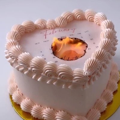 Burn Away 8” Heart Cake 