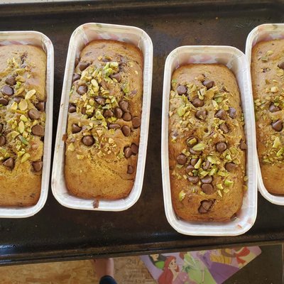 Pistachio Chocolate Chip Banana Bread 