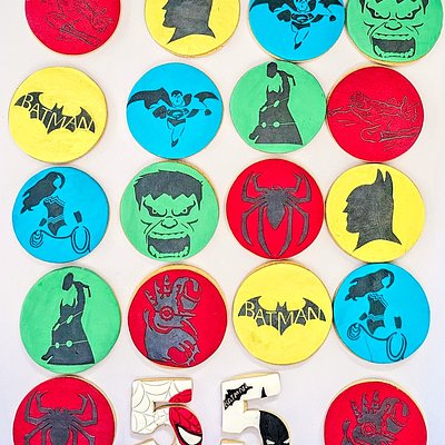 Superhero Fondant Cookies