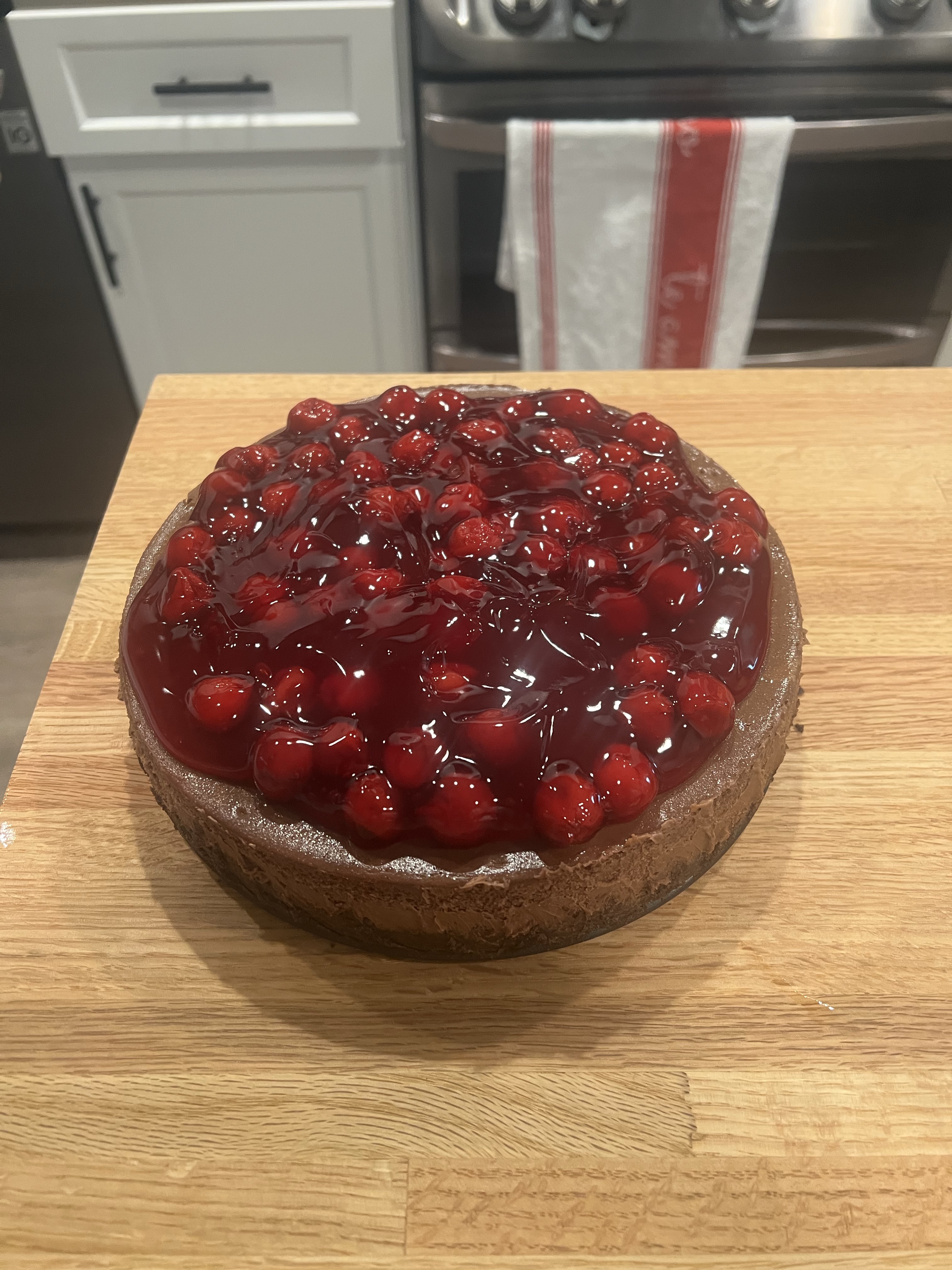 Chocolate cherry cheesecake