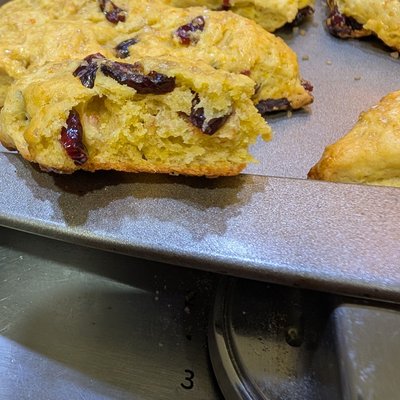 Cranberry Orange Sourdough Scones