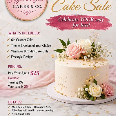 PAY YOUR AGE CAKE SALE 