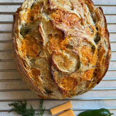Sourdough Jalepeno Cheddar Dill Boule