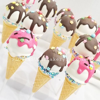 CUSTOM ICE CREAM CAKE POPS  (2 Dozen Minimum STARTING AT $4.50 EACH- 1 FLAVOR) 
