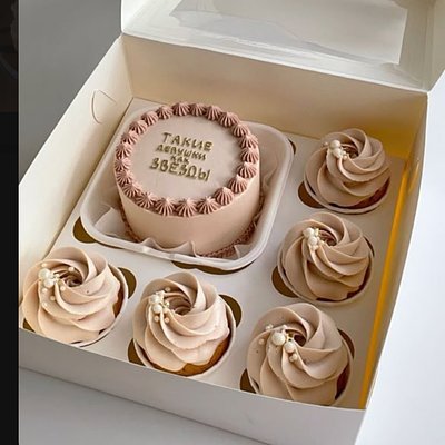 Bento Box - 4 inch cake & 5 small cupcakes 