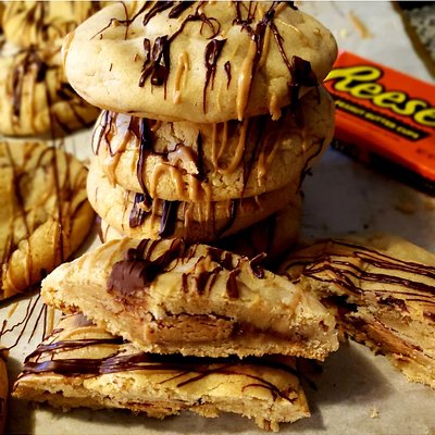 Reese's Stuffed Peanut Butter Gourmet Cookies 