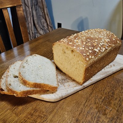 Maple Oat Soft Sourdough Sandwich Bread