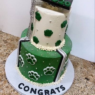 2 Tier Graduation 🎓 Cake (Select The School Of Choice) Up To 40 Servings 