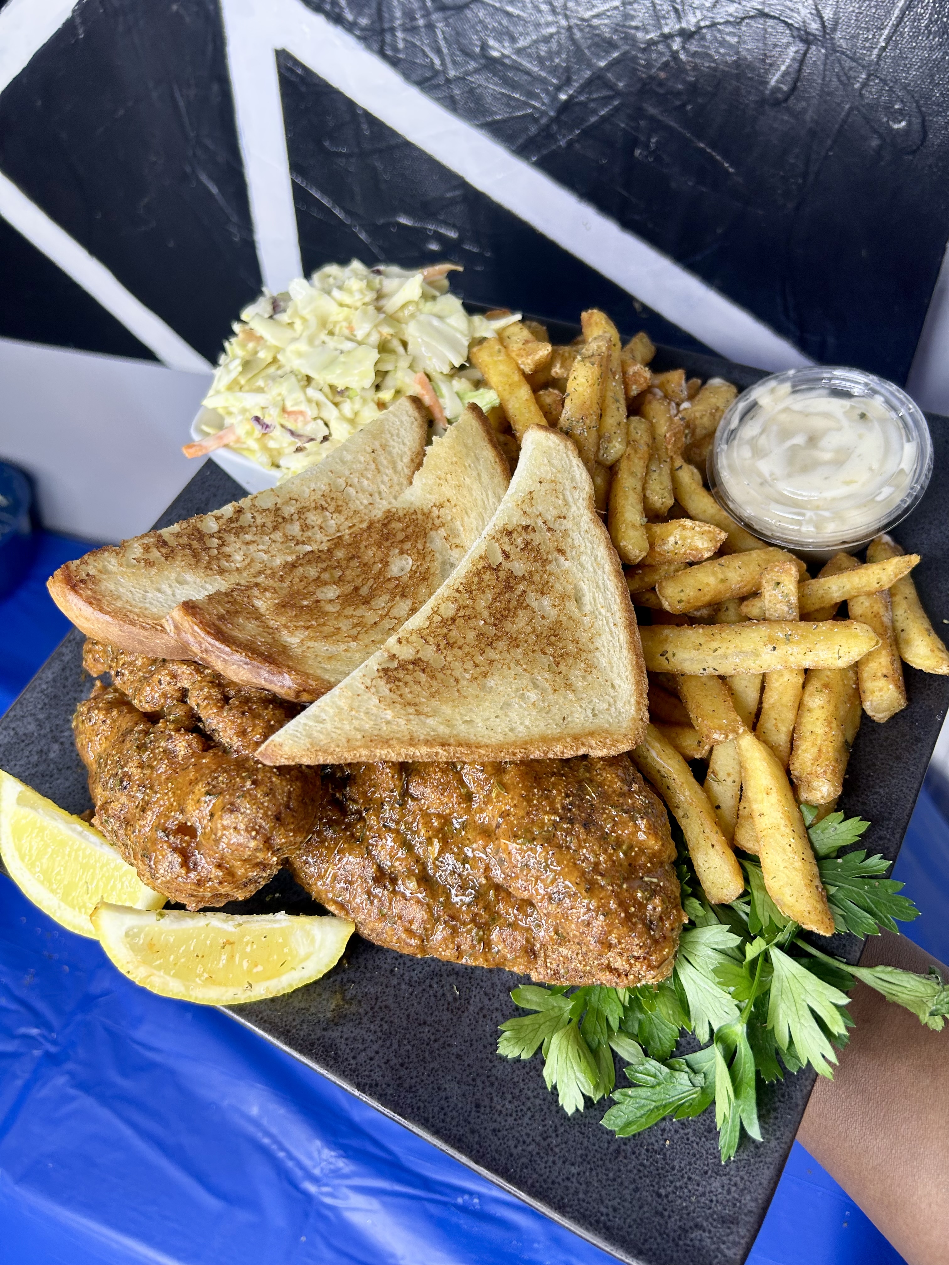 Fish Fry Friday 6/20/25 2 pieces of fish (dipped or regular) seasoned fries, coleslaw , light bread. Will be available until sold out