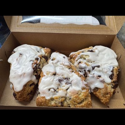 Chocolate Chip Scones With Vanilla Glaze (Comes In Packs Of 3)
