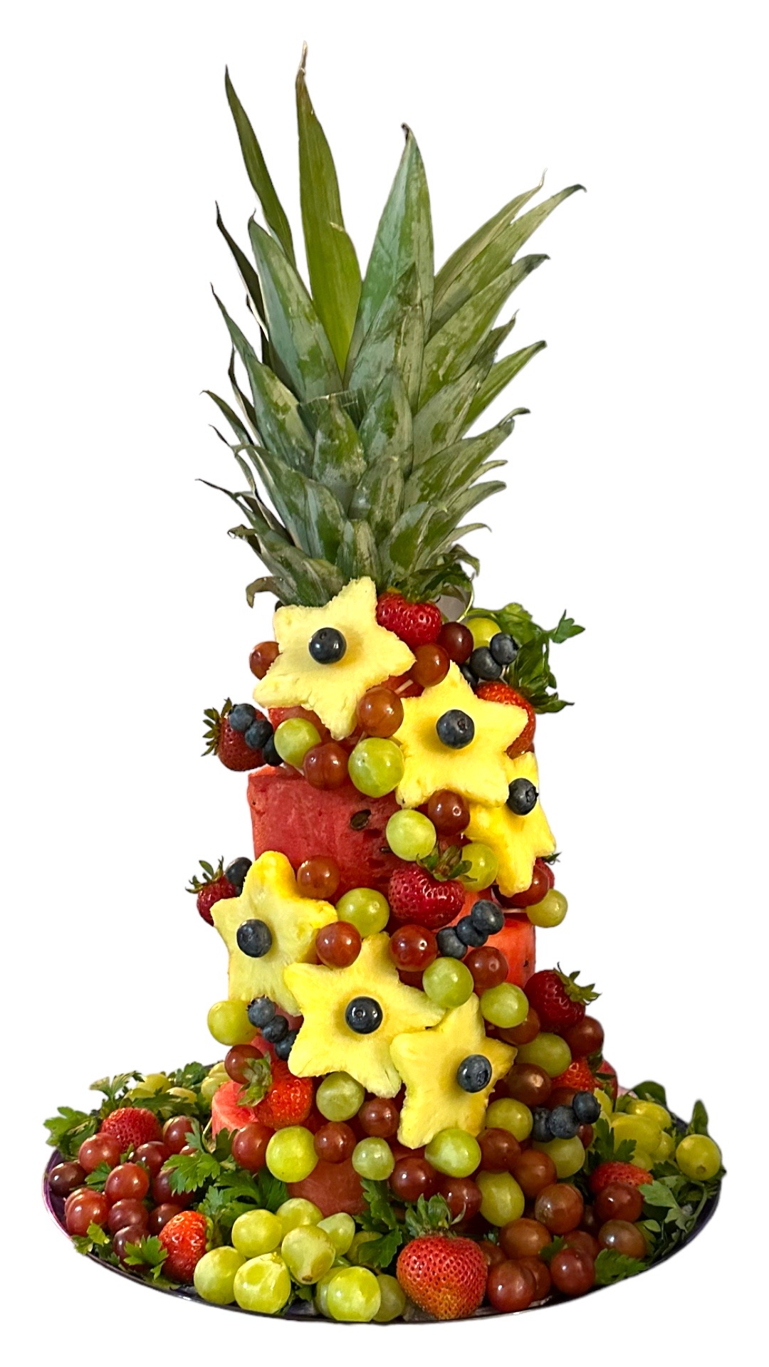Tiered Watermelon Cake w/ Pineapple Topper