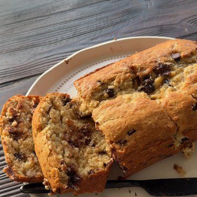 Refined Sugar Free, Banana Bread With Chocolate Chips 