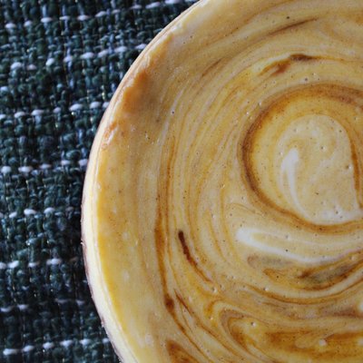 New York Style Cheesecake With Pumpkin Swirl