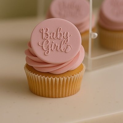 Baby Shower Girl Fondant Cupcakes (12)