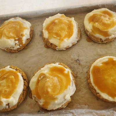 Brown Butter Pumpkin Salted Caramel Cookies