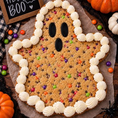 👻🍪 Halloween Ghost Cookie Cake 🎃