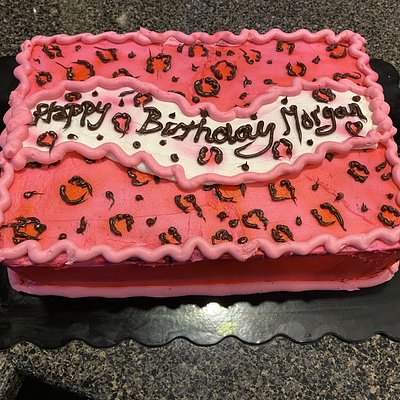 Pink Tiger Print Cake 