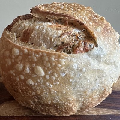 Italian Herb And Cheese Sourdough Boule