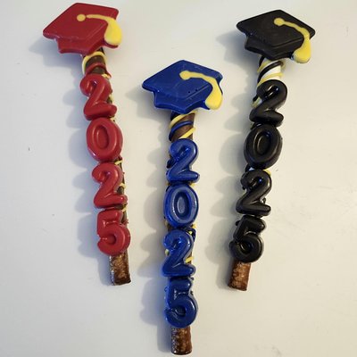 1 Dozen Graduation Chocolate Covered Pretzels 