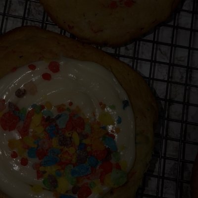 Jumbo Fruity Pebble Cookie W/ Cream Cheese Frosting 🌈