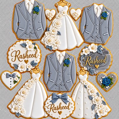 Wedding Sugar Cookies Set Dozen 