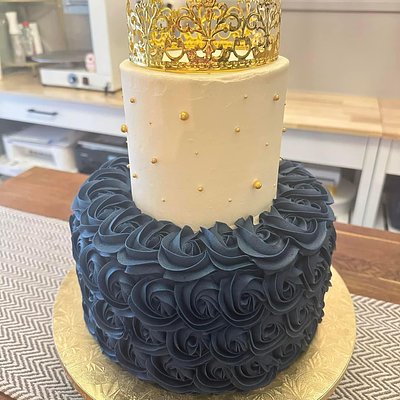 2 Tier 8” Top Tier, 10” Bottom Tier Serves 45-50