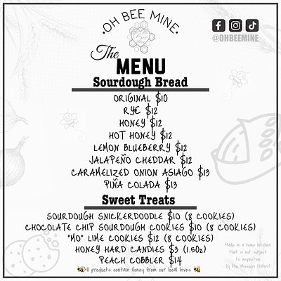 Weekly menu