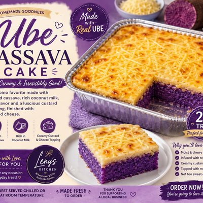 Ube Cassava Cake (2 Lb Tray)