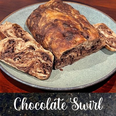 Sourdough Focaccia Sweet Bread - Chocolate Swirl