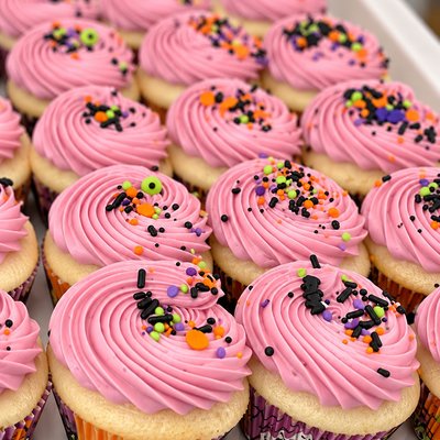 Halloween Sprinkle Cupcakes