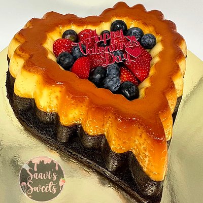 Heart Shape Chocoflan 