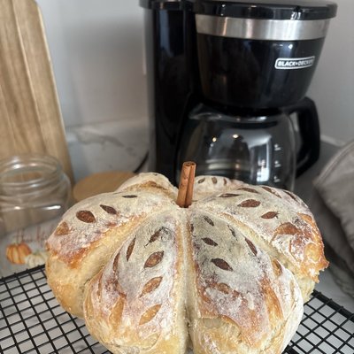 Sourdough Pumpkin Shaped Loaf
