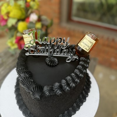 Heart Cake with Hennessy Bottles 